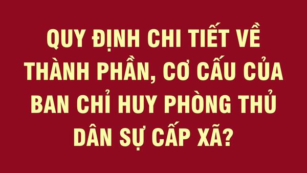 QUY ĐỊNH MỚI VỀ PHÒNG THỦ DÂN SỰ CẤP XÃ